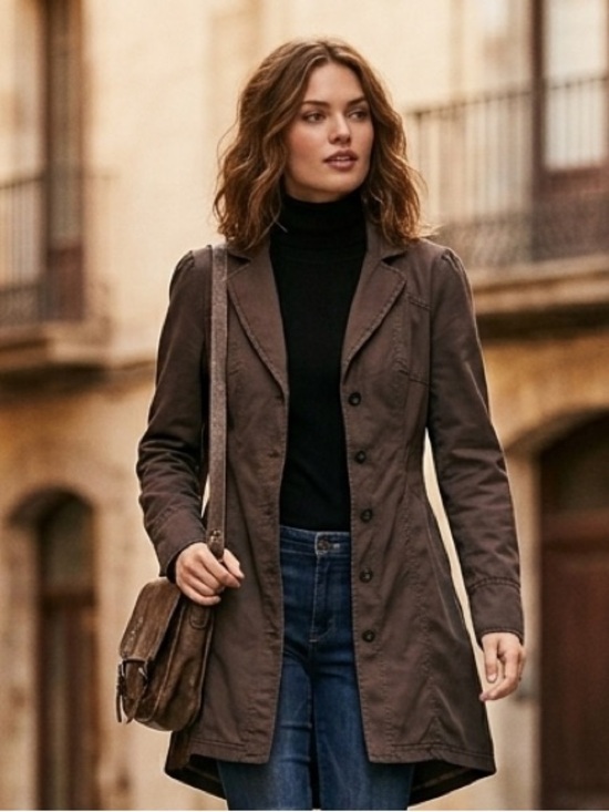 Free People Jackets & Blazers - Vintage FREE PEOPLE Regimental Military Trench Jacket 4 17.5” p2p Espresso EUC